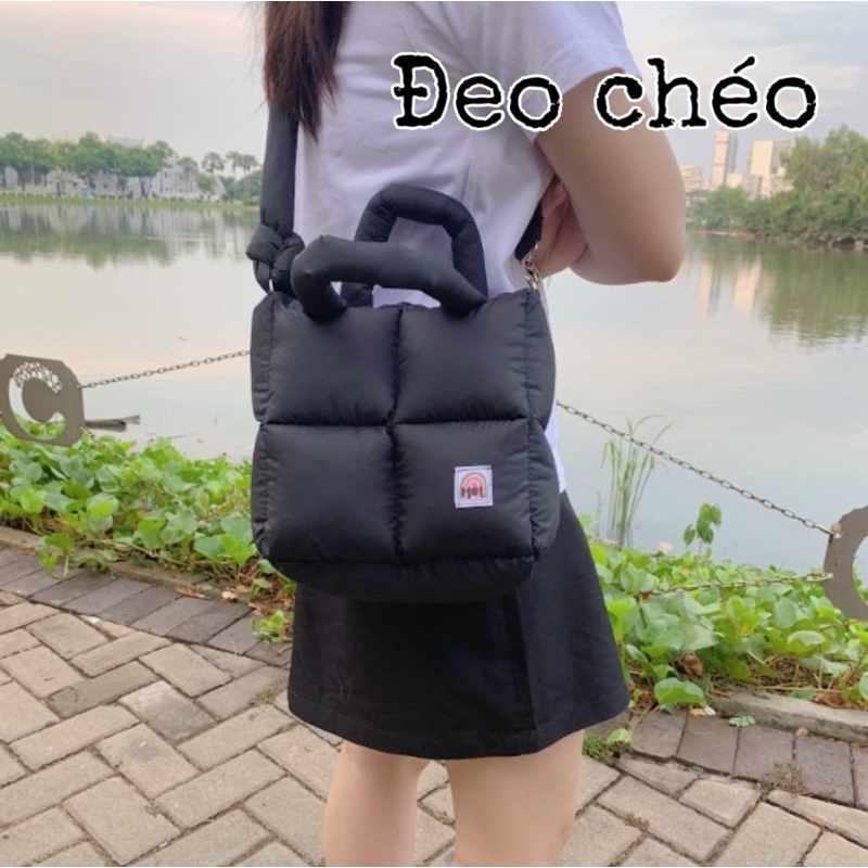 Túi xách phao chần bông đeo chéo, xách tay tote