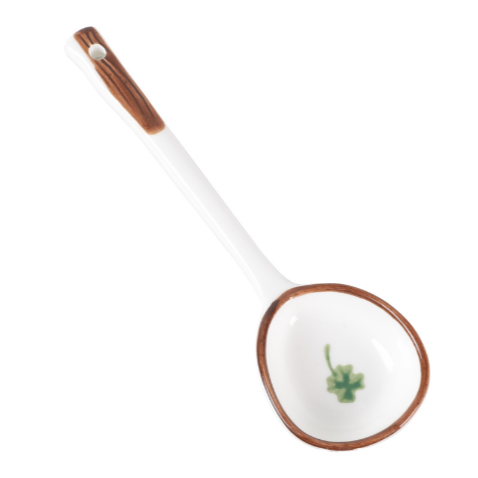 Thìa gốm chân mèo nấm cỏ 4 lá THIA14 cute dễ thương thìa cơm muôi canh gốm sứ