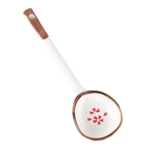 Thìa gốm chân mèo nấm cỏ 4 lá THIA14 cute dễ thương thìa cơm muôi canh gốm sứ