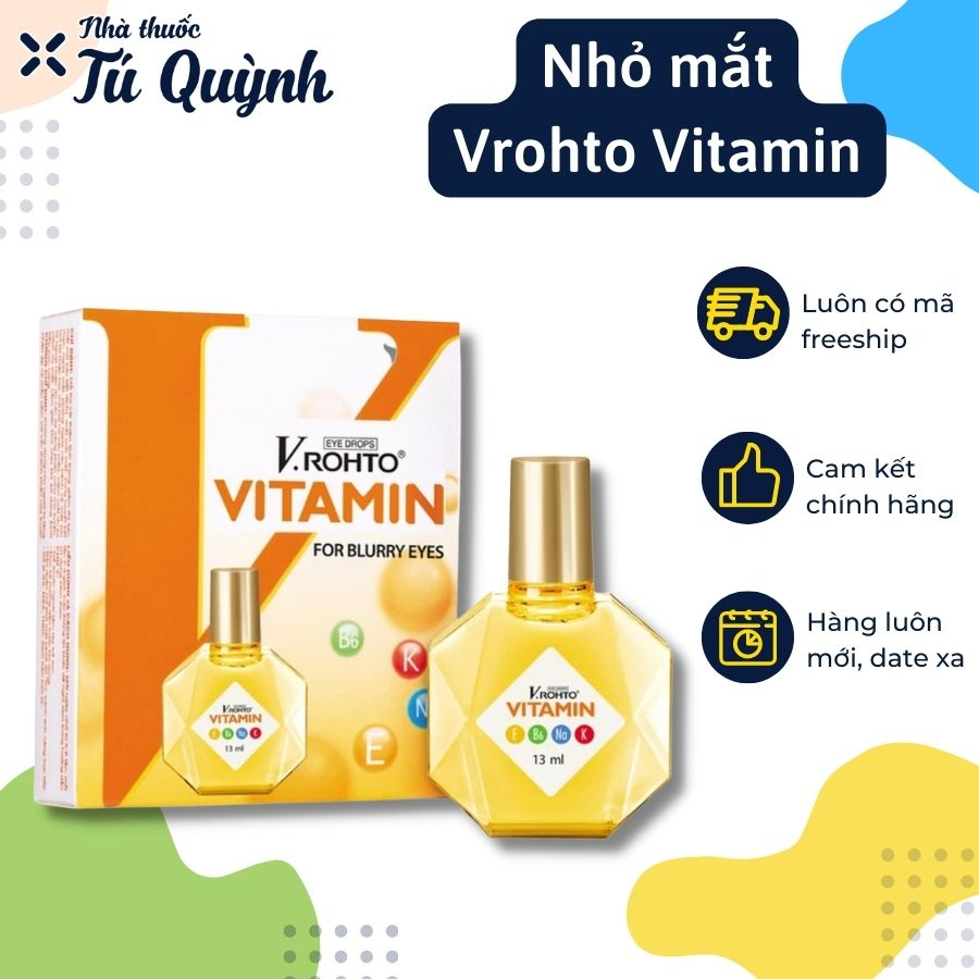 Dung dịch nhỏ mắt V.Rohto Vitamin cải thiện tình trạng giảm thị lực, xung huyết kết mạc, mắt mỏi mệt, dưỡng mắt, mờ mắt