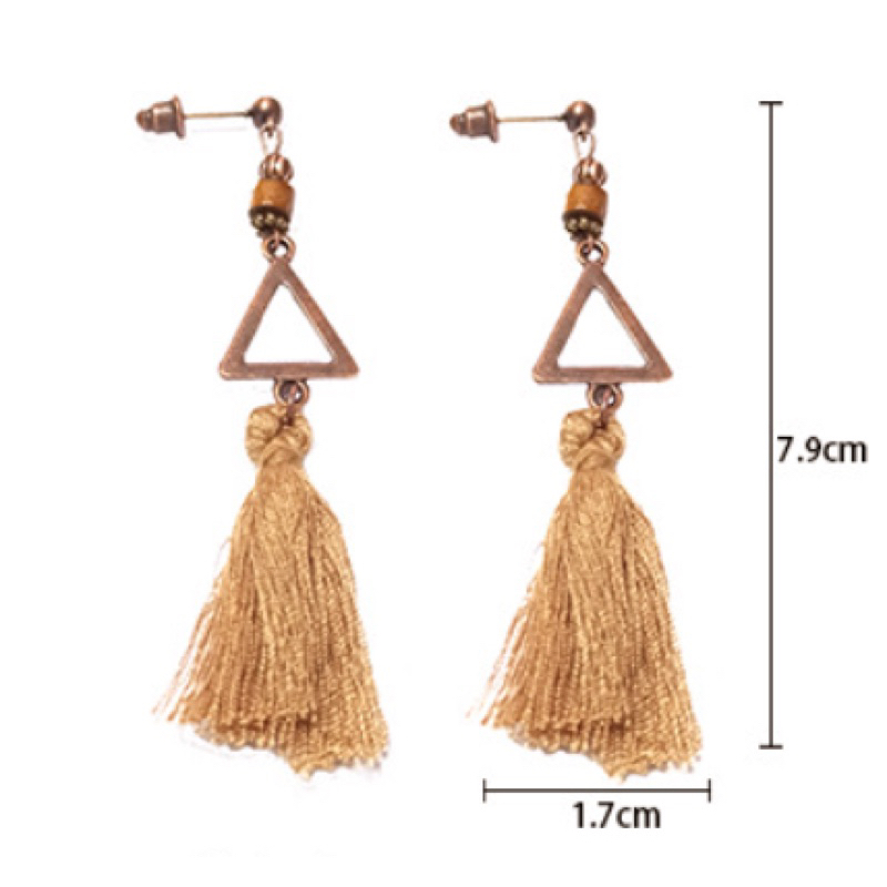 Combo 3 đôi bông tai boho màu nâu cam giá rẻ