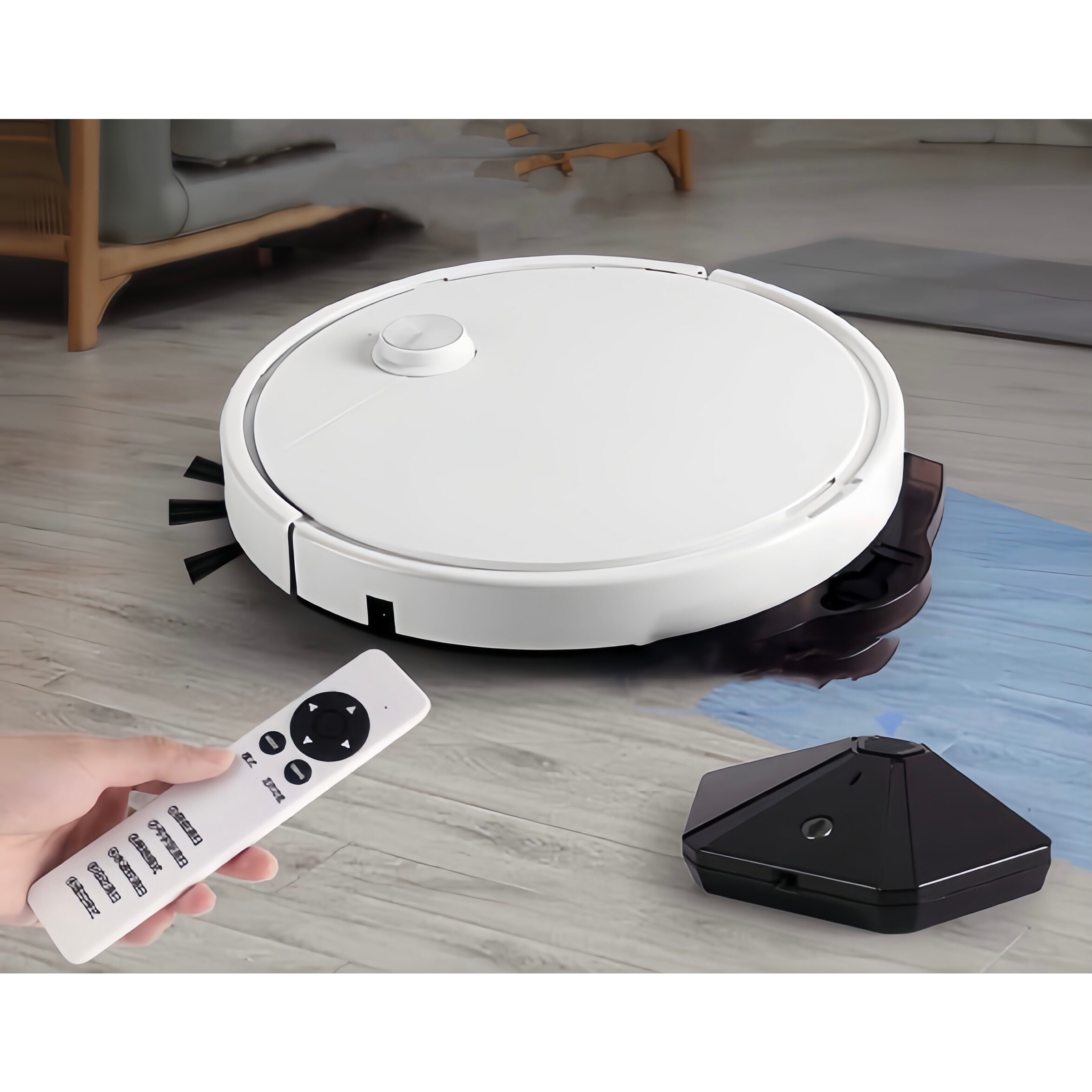 Robot Hút Bụi Lau Nhà Mẫu Mới - Cảm Biến Thông Minh - Điều khiển Từ Xa - Lưc Hút Cực Mạnh- Sạch Mọi Vết Bẩn - Tiện Lợi