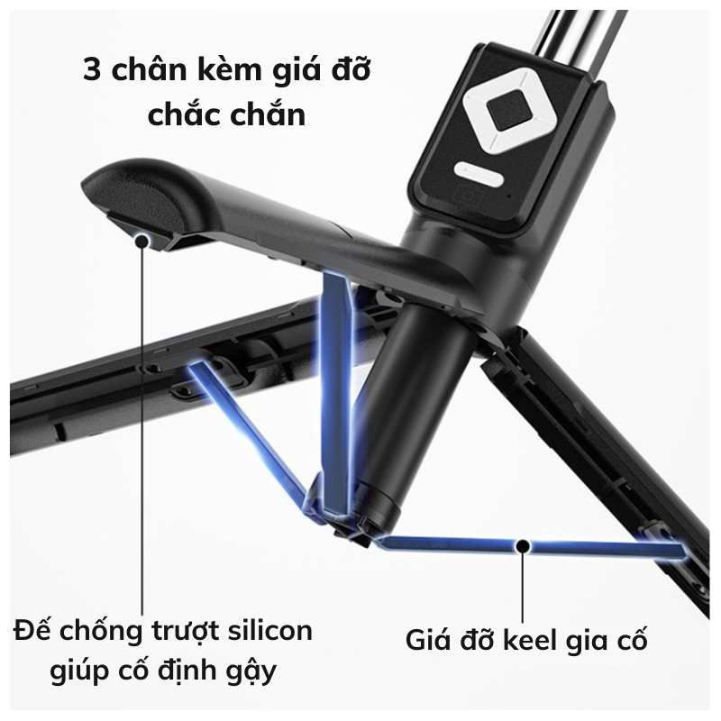 Gậy Chụp Ảnh 3 Chân Nami Kết Nối Bluetooth Kèm Đèn Led