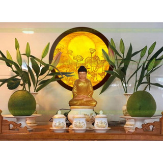 Đèn hào quang bàn thờ phật đẹp và trang nghiêm thanh tịnh