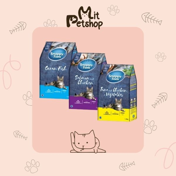 Hạt Snappy Tom mix cá cơm - Hạt cho mèo túi 1,5kg
