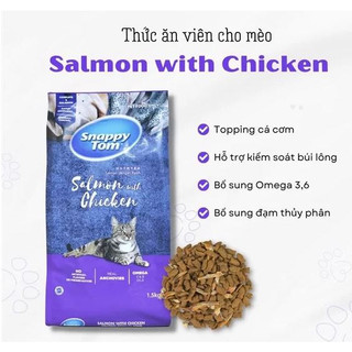Hạt Snappy Tom mix cá cơm - Hạt cho mèo túi 1,5kg