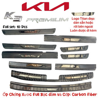 Ốp bậc cửa Nẹp bước chân xe Kia K3 2022 2023 2024 2025 Carbon chống trầy xước cốp Phụ kiện dán 22 23 24 25