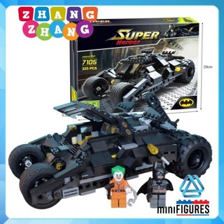 Đồ chơi Xếp hình xe The Tumbler Batmobile người dơi Joker Batman Begins 325 mảnh ghép Minifigures Jisi 7105