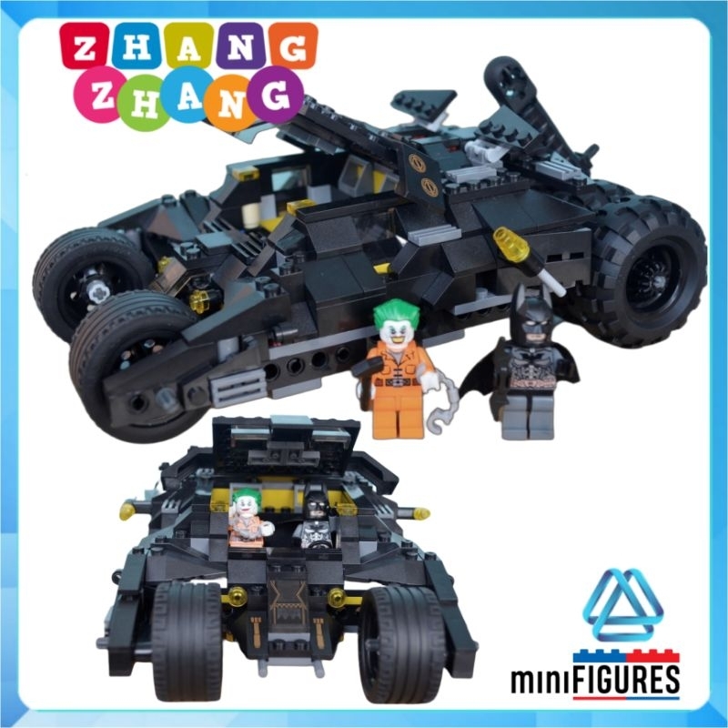 Đồ chơi Xếp hình xe The Tumbler Batmobile người dơi Joker Batman Begins 325 mảnh ghép Minifigures Jisi 7105