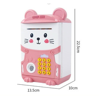 Két sắt mini good luck khóa vân tay hình mèo cho bé - két tiết kiệm tiền có nhạc mật mã an toàn