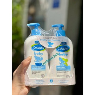 (Hàng chuẩn Auth) set Lotion, Sữa tắm cetaphil baby 399ml mỹ (mẫu mới nhất)