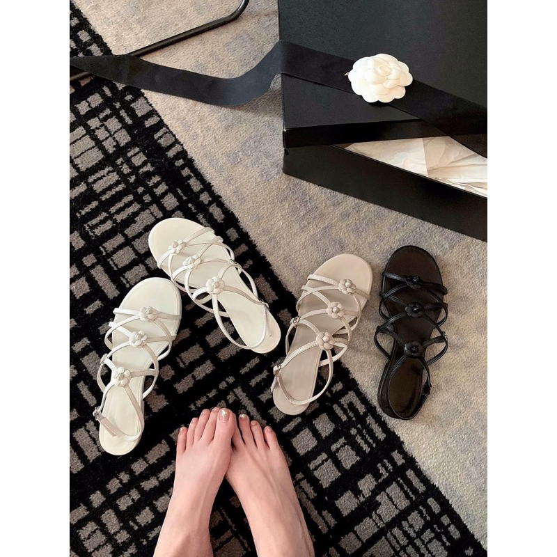 [Oder] Sling back Sandal hoa trà nhỏ QC