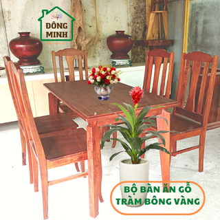 Bộ bàn ghế ăn gỗ tràm bông vàng tự nhiên -HCM