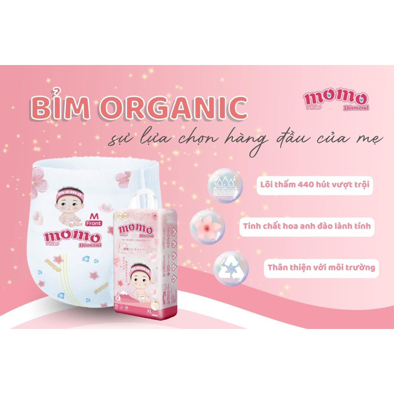 Bỉm Momo Diamond  đủ size S64, M62, M60, L54, XL50, XXL48, XXXL46