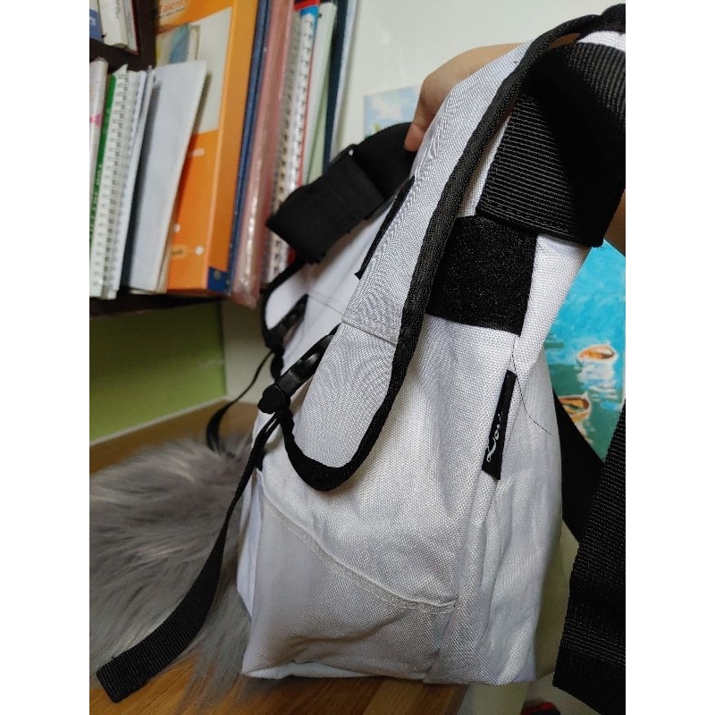 Túi xách nam màu trắng vải bố 47x30 si Hàn trắng không tỳ vết