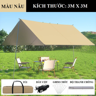 Tấm tăng lều tank bạt che nắng chống mưa, bạt lót cắm trại du lịch dã ngoại dày rộng, màu săc mát mẻ