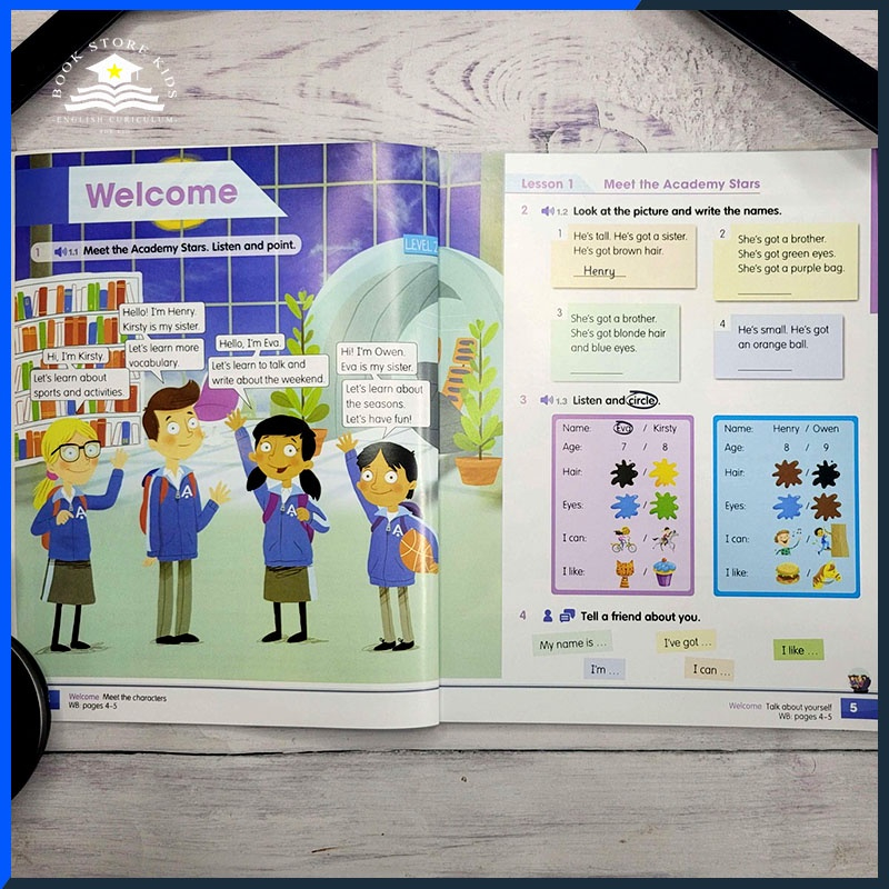 Academy Star lecel Starter đến level 6 tùy chọn tặng kèm fie nghe cho bé