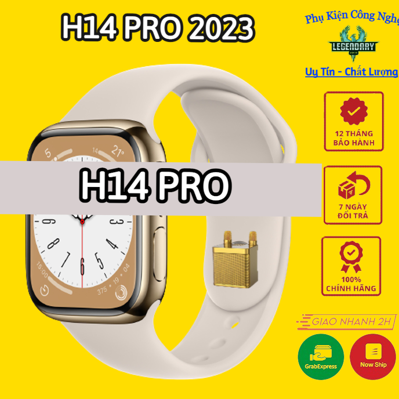 Đồng Hồ Thông Minh H14 PRO Bản Cao Cấp 2023 Màn Hình 1.91 Inch Viền Nhôm Thiết Kế Cực Đẹp. Bảo Hành 12 Tháng