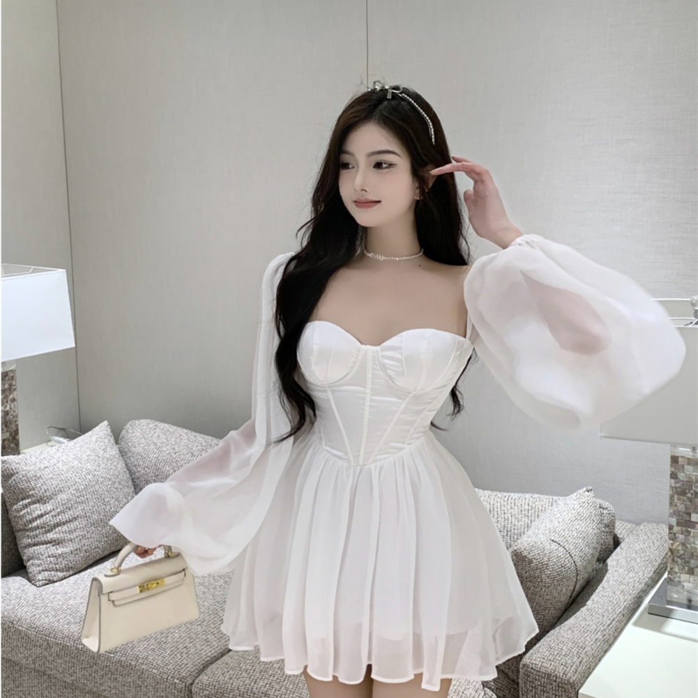 (SẴN) Đầm váy corset hot girl tay phồng cao cấp