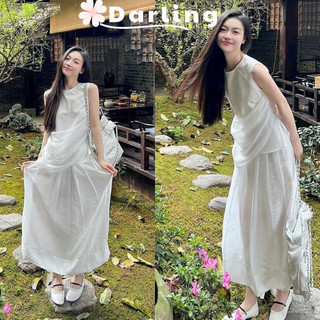 Set áo sát nách trắng ôm và chân váy trắng xoè dài, Chân váy dài trắng và áo ba lỗ vạt chéo, Set áo váy tơ trắng nàng th