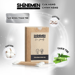 Tăm Bông Thân Gỗ Shinemen hộp giấy 100 que, thân thiện với môi trường