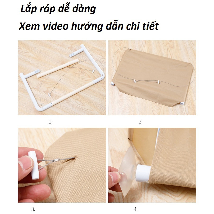 Võng Treo Tường Gắn Cửa Kính Cho Mèo - Chắc Chắn Tháo Lắp Dễ Dàng - Cho Mèo Nằm Chơi Phơi Nắng