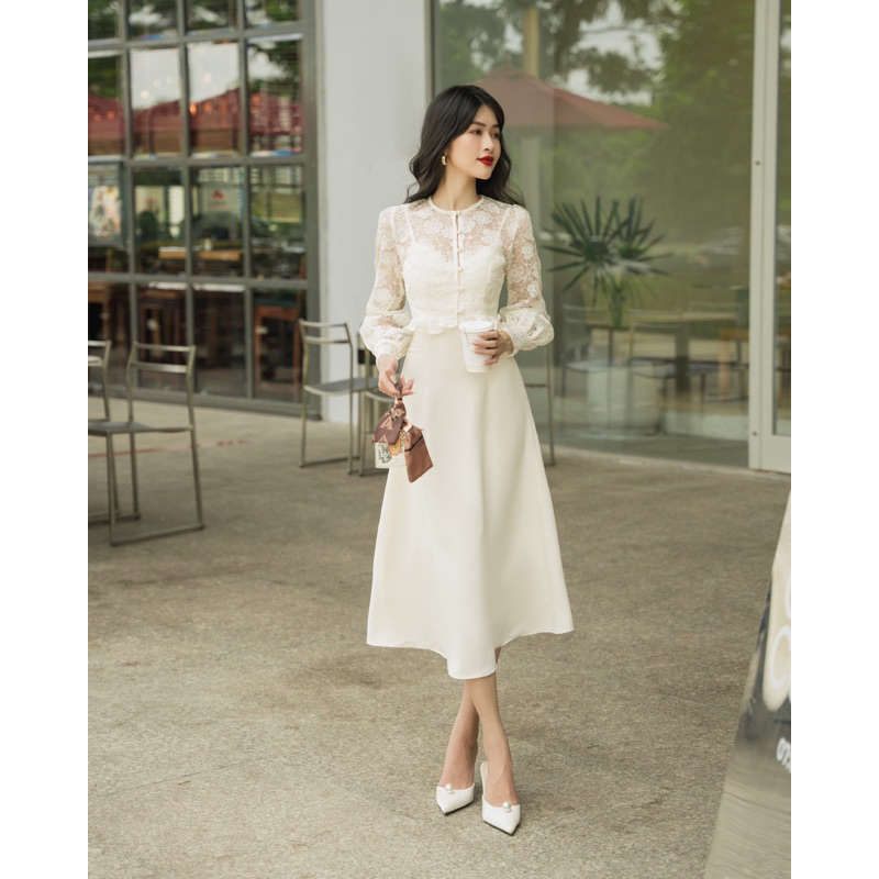 Set váy áo DAISY dress thêu hoa nhí