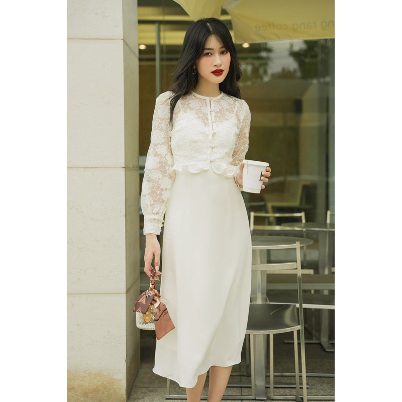 Set váy áo DAISY dress thêu hoa nhí