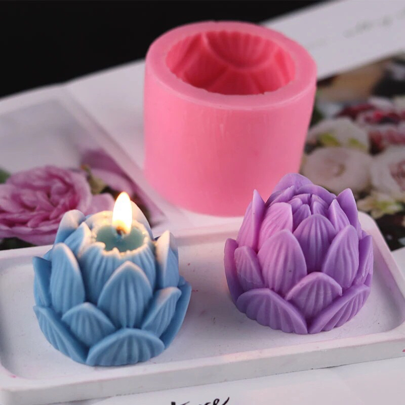 khuôn silicon 4D hình búp sen nở [97]