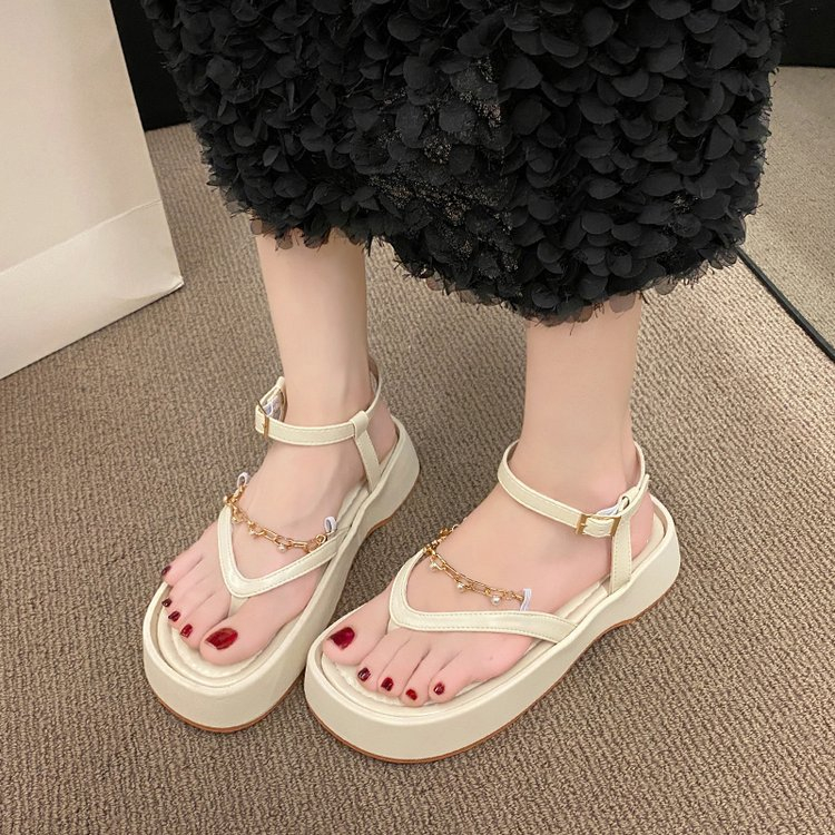 Sandal Nữ Xỏ Ngón Phối Xích Kiểu Dáng Thời Trang Phù Hợp Đi Biển (Hàng Full BOX)