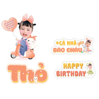 Combo 3 hình 25cm | Chibi trang trí sinh nhật cho bé
