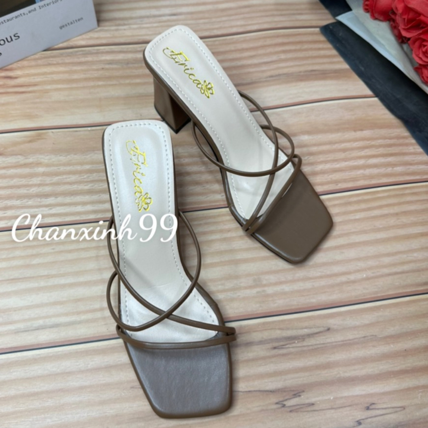 Cao gót quai mảnh gót vuông 7 phân sang chảnh nữ tính thời trang 2022 mã M0444