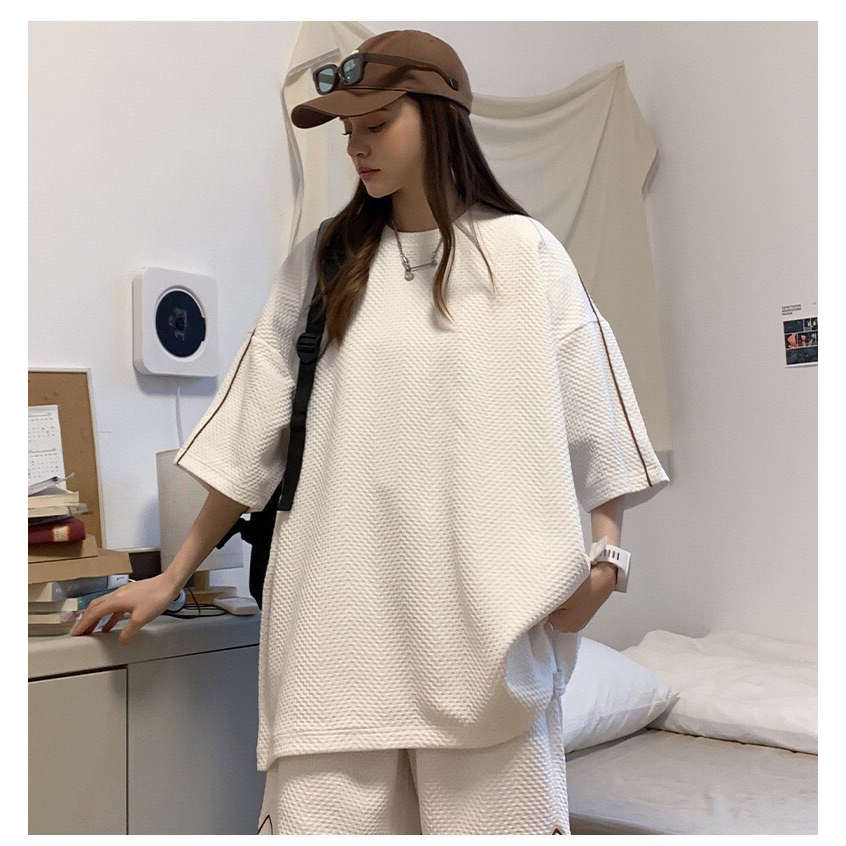 Bộ quần áo thể thao nữ mùa hè ,set quần áo cộc tay cotton thoáng mát cá tính