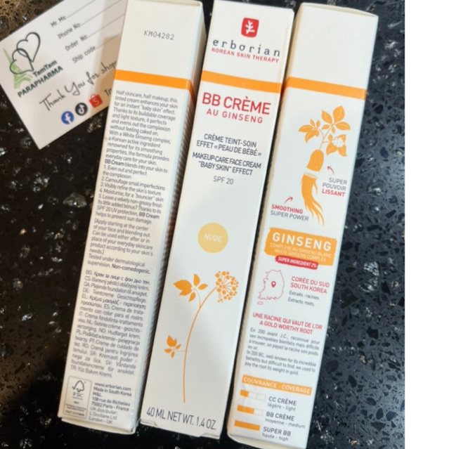 🇫🇷🇰🇷 ERBORIAN BB cream kem nền các màu 💞 TamTam 💞