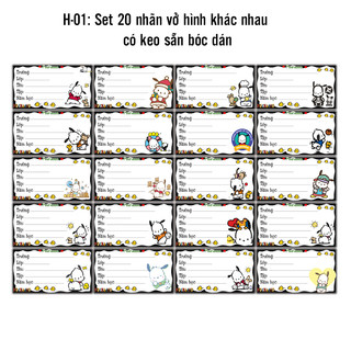 Nhãn vở Pochacco - Nhãn dán Pochacco