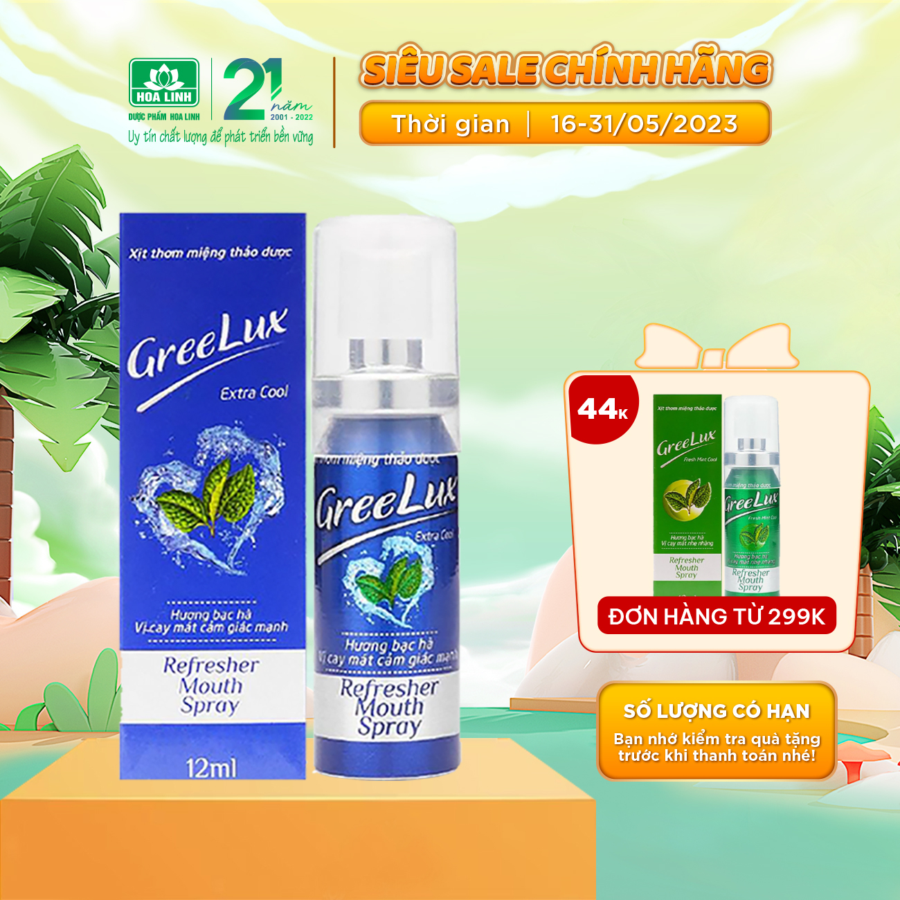 Xịt Thơm Miệng GreeLux Extra Cool 12ml (vị cay mát cảm giác mạnh)