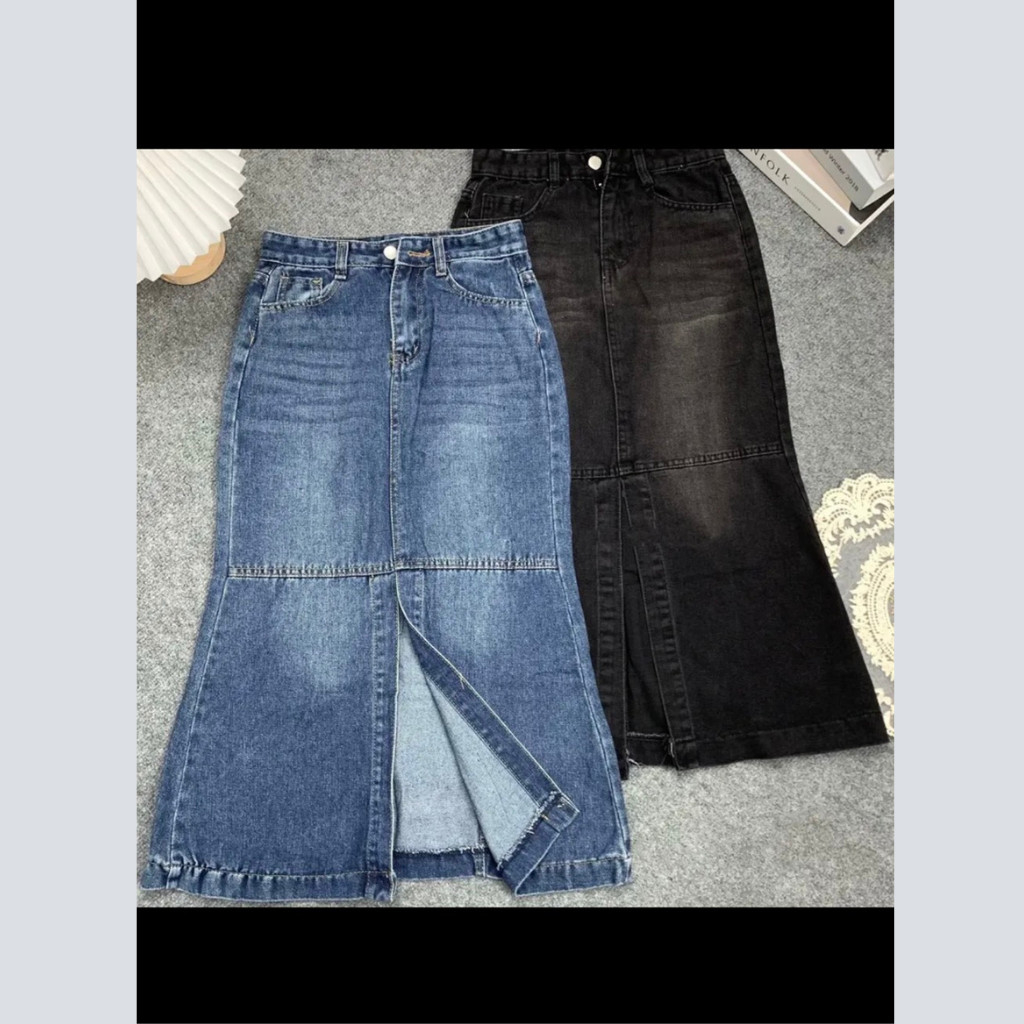 CHÂN VÁY BÒ ĐUÔI CÁ - CHÂN VÁY JEANS CHỮ A ĐUÔI CÁ XẺ TRƯỚC SIÊU HOT | BigBuy360 - bigbuy360.vn