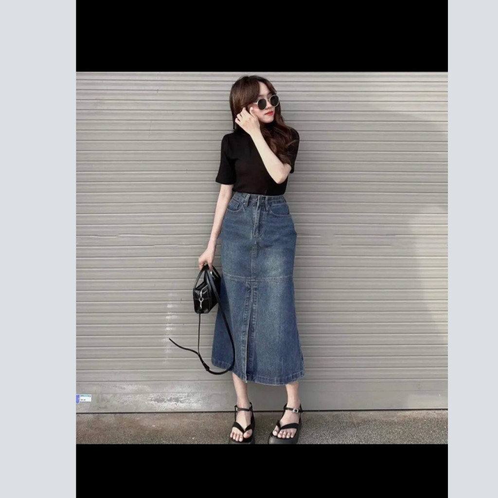 CHÂN VÁY BÒ ĐUÔI CÁ - CHÂN VÁY JEANS CHỮ A ĐUÔI CÁ XẺ TRƯỚC SIÊU HOT | BigBuy360 - bigbuy360.vn