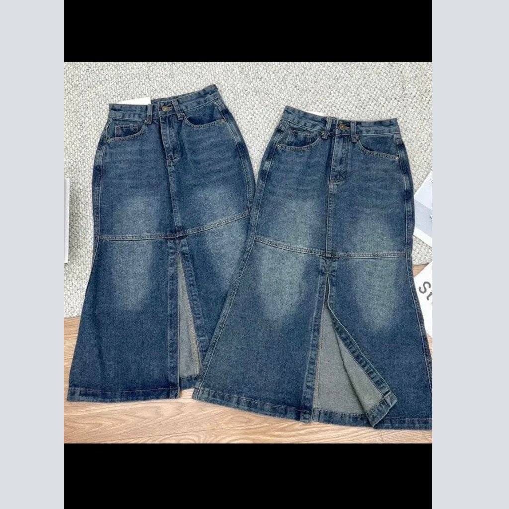 CHÂN VÁY BÒ ĐUÔI CÁ - CHÂN VÁY JEANS CHỮ A ĐUÔI CÁ XẺ TRƯỚC SIÊU HOT | BigBuy360 - bigbuy360.vn