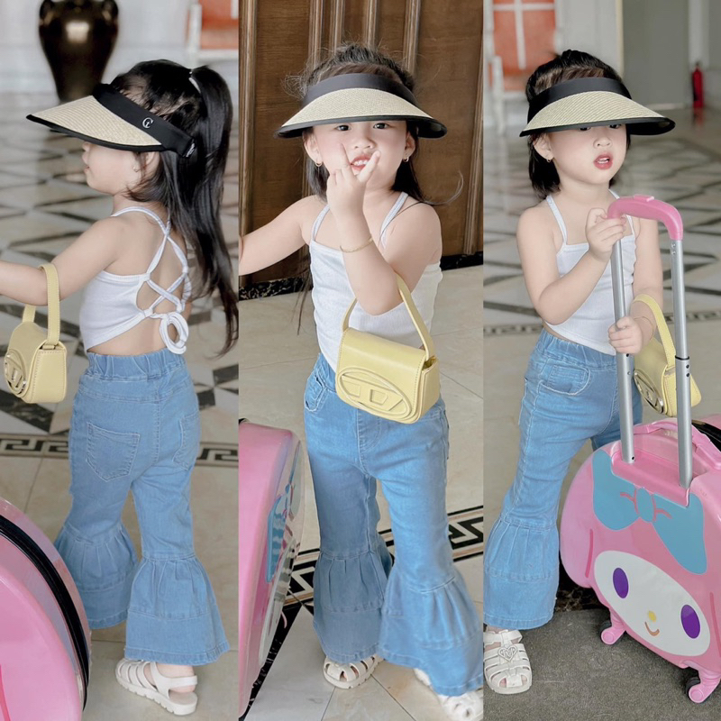 ÁO CROPTOP HỞ LƯNG ĐAN DÂY CHO BÉ