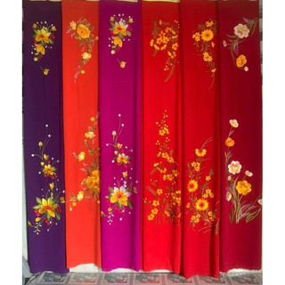 Vải thêu hoa sẵn để may áo dài khổ 150*170