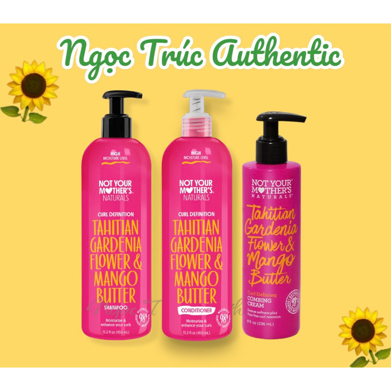 Cặp gội xả cho tóc xoăn Not Your Mother's Naturals Tahitian Gardenia Flower & Mango Butter 450ml
