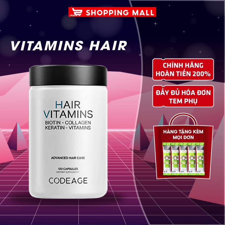 Vitamins Tóc Codeage Hair 120 Viên -Viên Uống Kích Thích Mọc Tóc, Giảm Rụng Tóc, Tóc Khỏe