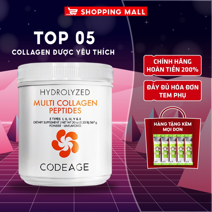 Collagen Codeage Multi Collagen Peptides - Bột Collagen Thủy Phân Cao Cấp Từ Mỹ