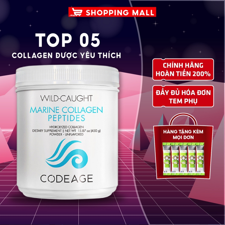 Collagen Codeage Marine Collagen Peptides - Bột Collagen Giúp Chống Lão Hóa, Cải Thiện Nếp Nhăn