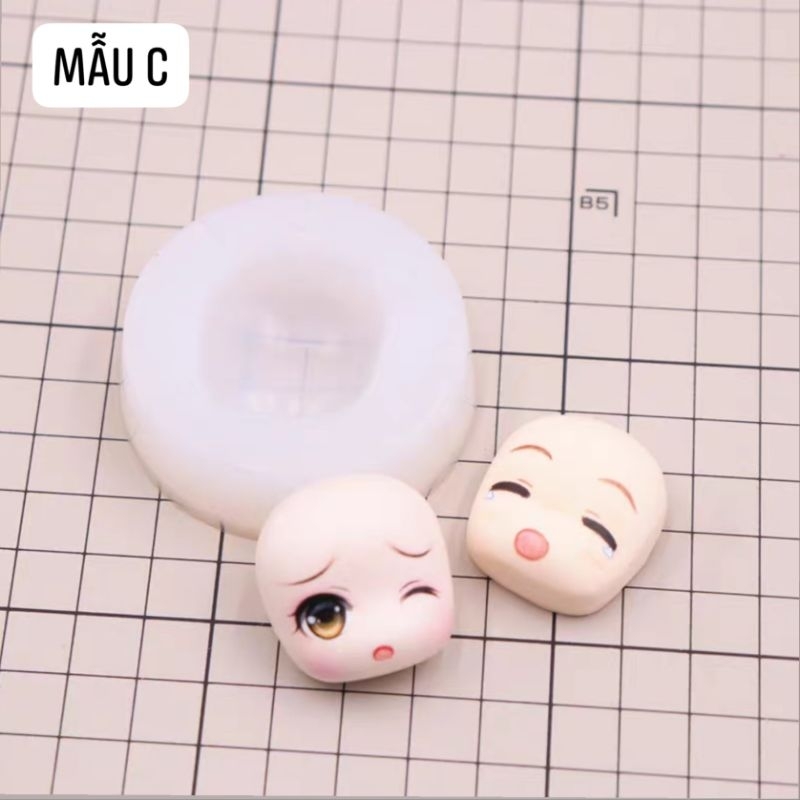Khuôn nendoroid silicone mặt chibi làm tượng đất sét