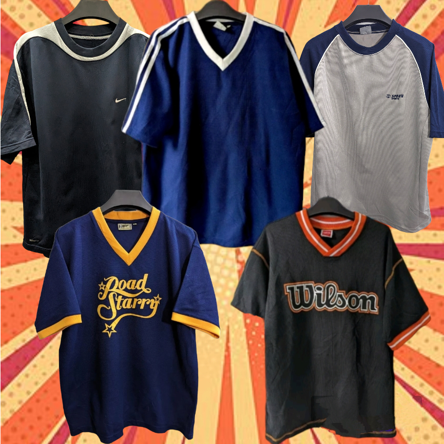 Áo thun nam nữ thể thao 2hand vintage secondhand retro bóng đá blockcore