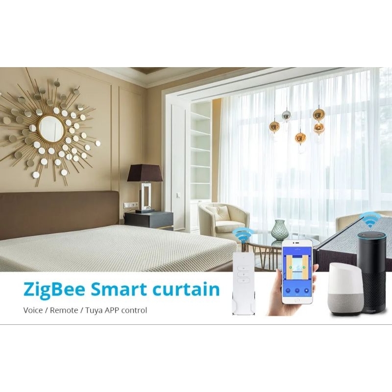 Động cơ rèm tự động Zigbee Homekit Tuya Zemismart tương thích Apple Homekit