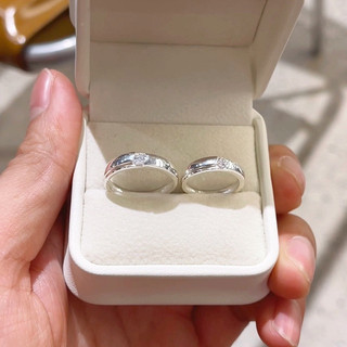 Nhẫn Cặp nhẫn đôi bạc cao cấp khắc tên nam nữ NC03 - Cam kết chuẩn bạc MINA JEWELRY