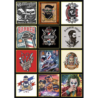 Set 50-200 Sticker Barber dán gương, tủ, tường Barber Shop, Salon... siêu dính